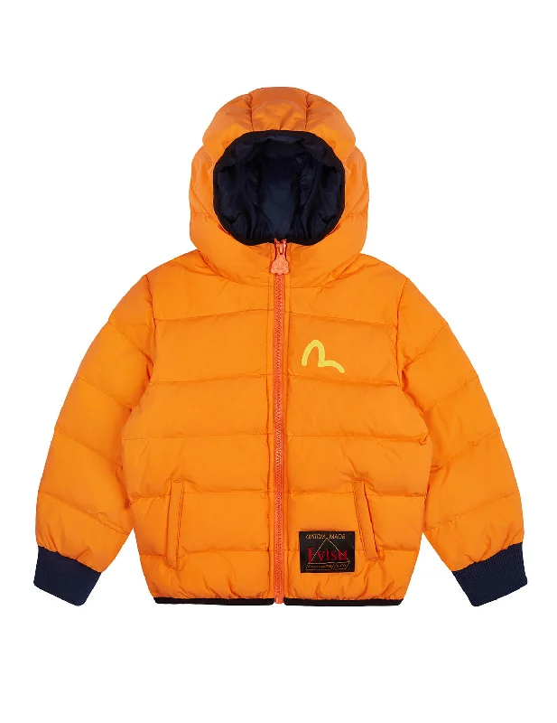 Banknote Daruma Print Down Jacket Insulated Jacket Fitted Jacket Loose Jacket