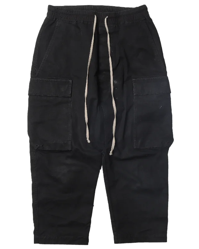 FW17 "GLITTER" Drop-Crotch Cargo Pants Relaxed Linen Pants