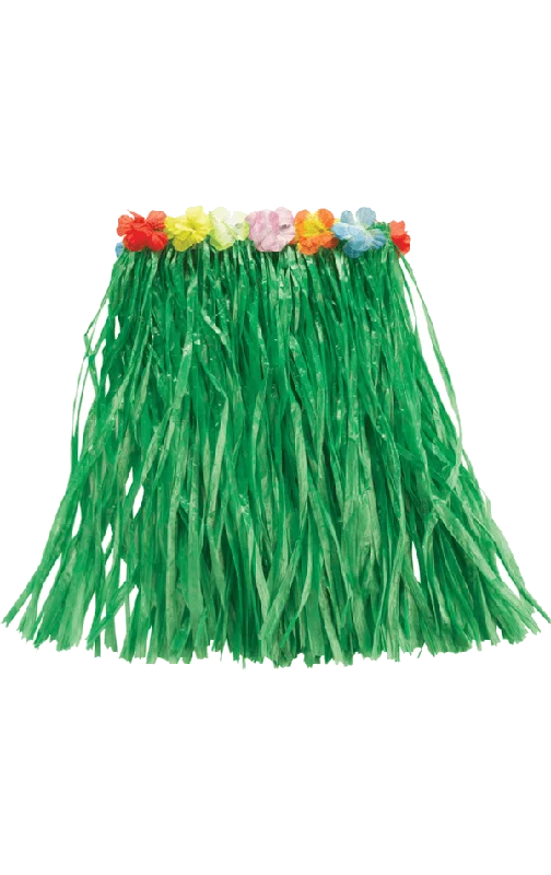 Green Hawaiian Skirt zip skirt side