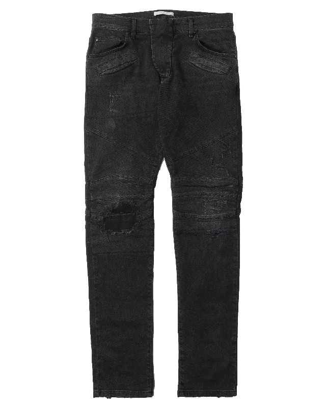 Black Denim Pant Casual Plaid Pants