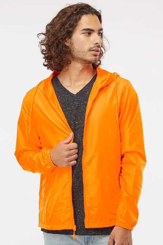 Independent Trading Company Mens Water Resistant Full Zip Windbreaker Hooded Jacket - Safety Orange Collared Jacket Crew Neck Jacket Turtle Neck Jacket Independent Trading Company Mens Water Resistant Full Zip Windbreaker Hooded Jacket - Safety Orange Collared Jacket Crew Neck Jacket Turtle Neck Jacket