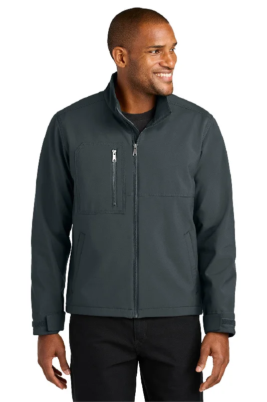 CornerStone Mens Workwear Water Resistant Soft Shell Full Zip Jacket - Iron Grey Rayon Fabric Velvet Fabric Corduroy Fabric