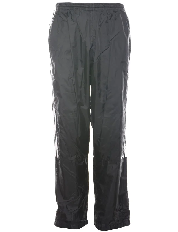 Adidas Black & White Contrast Track Pants - W30 L31 Modern Stretch Trousers