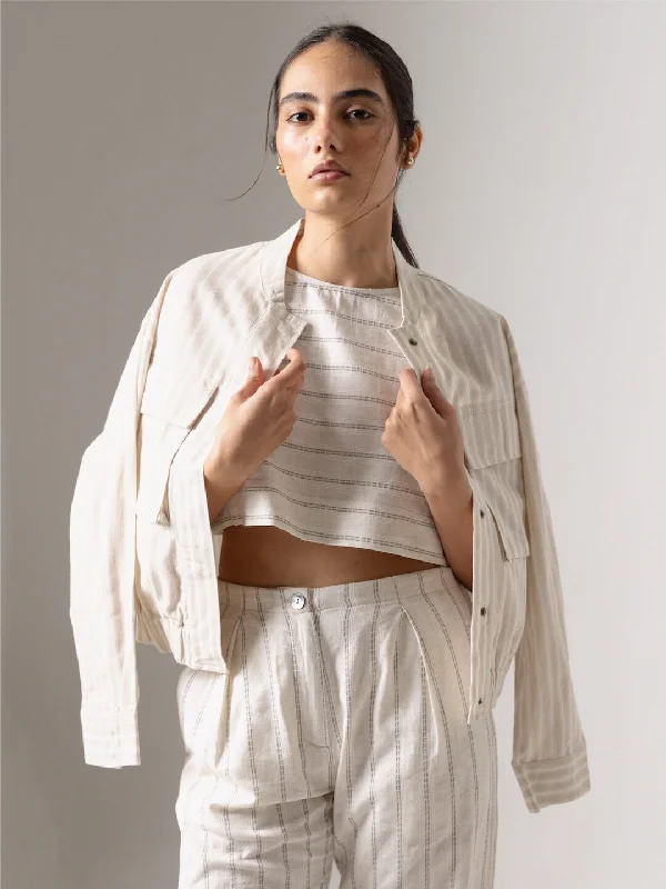 Women's Khaki Cotton Linen Boxy Fit Jacket Satin Jacket Silk Jacket Chiffon Jacket
