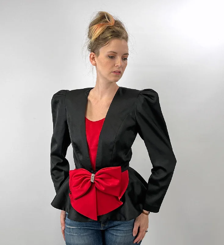 80s Evening Jacket Dramatic Vintage Top Satin Peplum Red Black Small Leslie Fay VFG Herringbone Jacket Checkered Jacket Solid Jacket 80s Evening Jacket Dramatic Vintage Top Satin Peplum Red Black Small Leslie Fay VFG Herringbone Jacket Checkered Jacket Solid Jacket