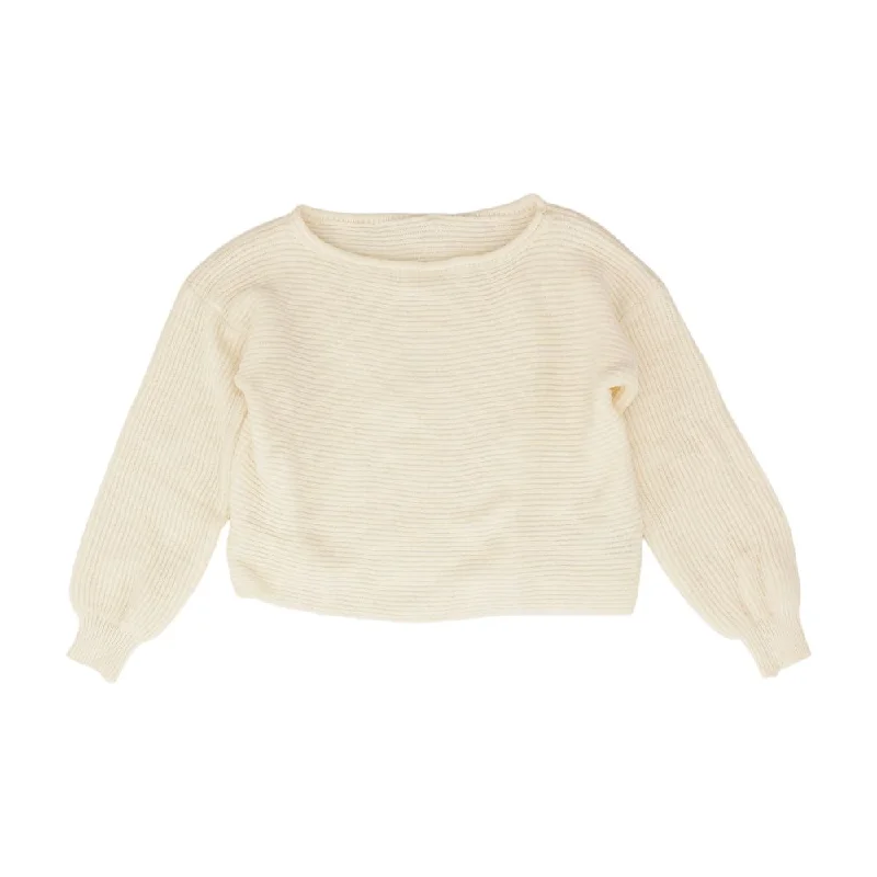 Ivory Solid Sweater Terry Blend Velvet Blend Canvas Blend