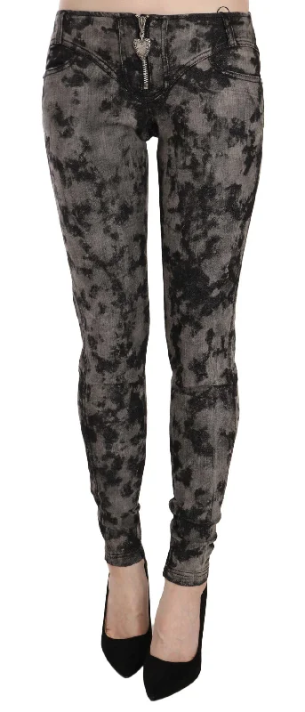 Just Cavalli Elegant Low Waist Skinny Denim Pants Casual Track Pants
