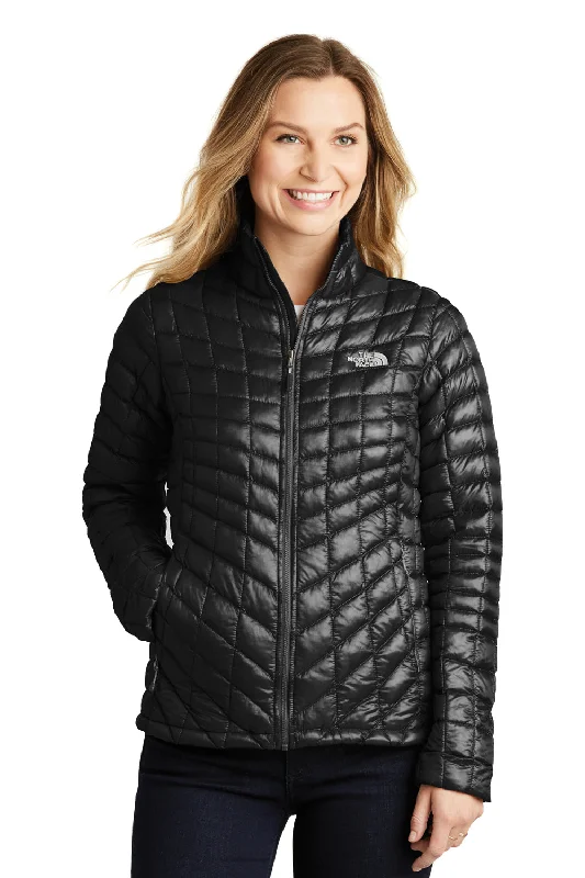 The North Face Womens ThermoBall Trekker Water Resistant Full Zip Jacket - Matte Black Stand-Up Collar Roll-Neck Collar Turtle Neck The North Face Womens ThermoBall Trekker Water Resistant Full Zip Jacket - Matte Black Stand-Up Collar Roll-Neck Collar Turtle Neck