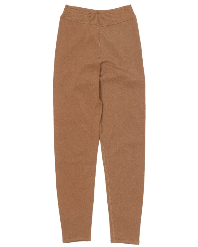 Brown Stretch Pants Trendy Wide-Leg Pants