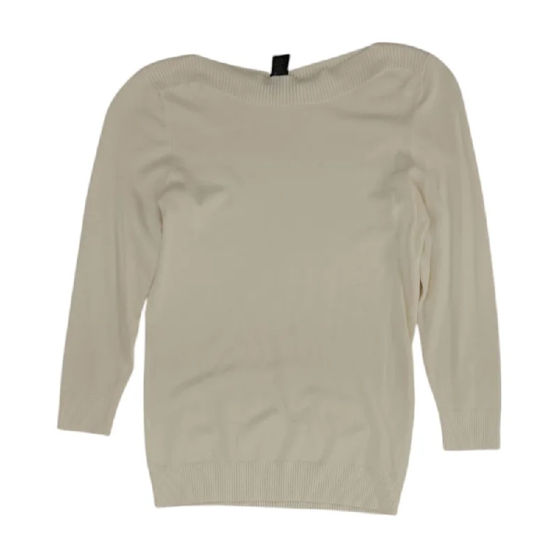 White Solid Sweater Slim Fit Regular Fit Oversized