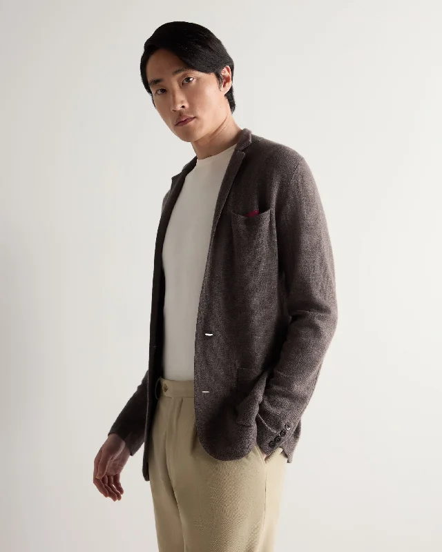 Men's Marlborough Fine Gauge Cashmere Jacket Driftwood Brown Satin Fabric Silk Fabric Chiffon Fabric Men's Marlborough Fine Gauge Cashmere Jacket Driftwood Brown Satin Fabric Silk Fabric Chiffon Fabric