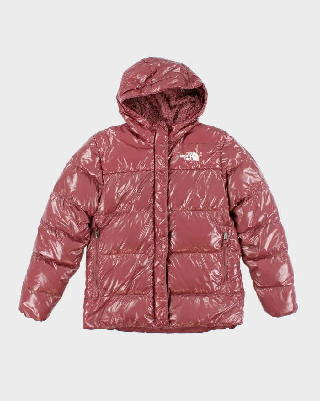 Vintage Women's The North Face Fleece Lined Hooded Puffer Jacket - M V-Neck Jacket Boat Neck Jacket Square Neck Jacket Vintage Women's The North Face Fleece Lined Hooded Puffer Jacket - M V-Neck Jacket Boat Neck Jacket Square Neck Jacket