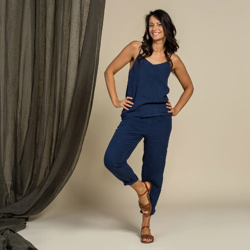 Linen Pants Dakota Storm Blue Cozy Knit Pants
