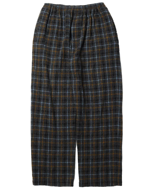Wide-Leg Wool Plaid Pants Chic Capri Pants