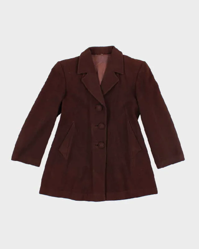 Vintage 60s Brown Jacket - S Embroidered Jacket Appliqued Jacket Beaded Jacket
