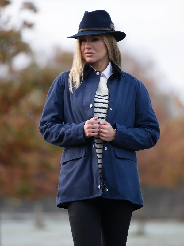 Ladies Landowner Casual Walking Jacket - Navy Front Pockets Side Pockets Patch Pockets Ladies Landowner Casual Walking Jacket - Navy Front Pockets Side Pockets Patch Pockets
