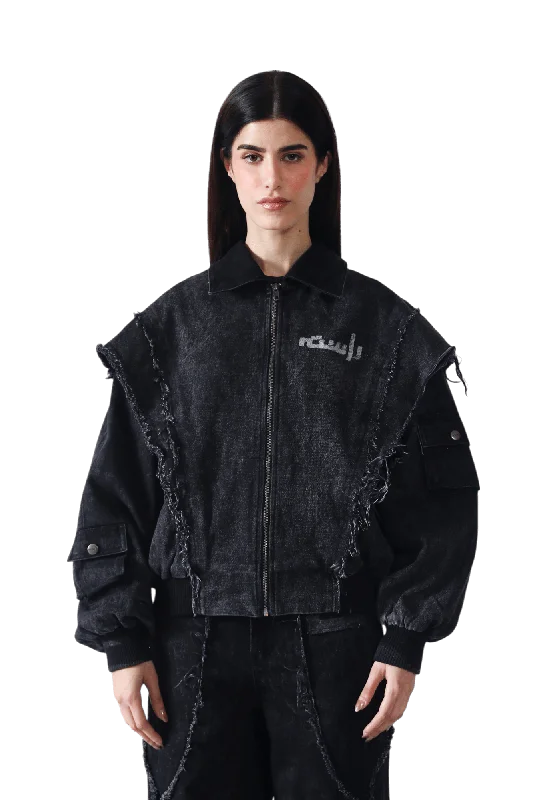 Denim Acid Wash Jacket Trench Coat Raincoat Waterproof Jacket