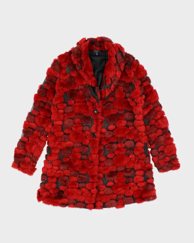 Y2k 00s Le Chateau Faux Fur & Mesh Jacket - M Nylon Fabric Polyester Fabric Spandex Fabric