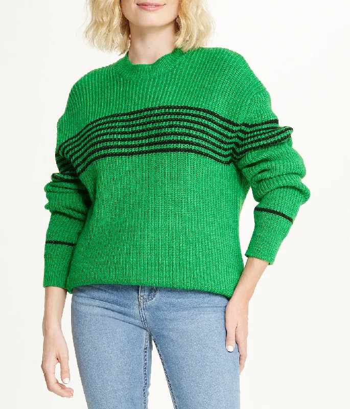 Striped Tunic Sweater Elasticated Padded Insulated