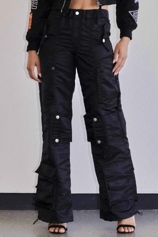 UTILITY NYLON WIDE CARGO PANTS Casual Sweatpants Style