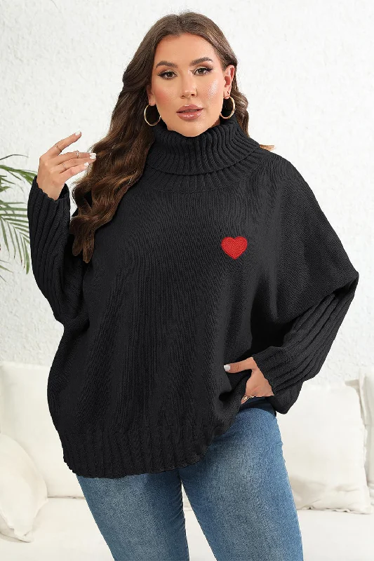 Rosie Plus Size Turtle Neck Long Sleeve Sweater Machine Wash Dry Clean Hand Wash