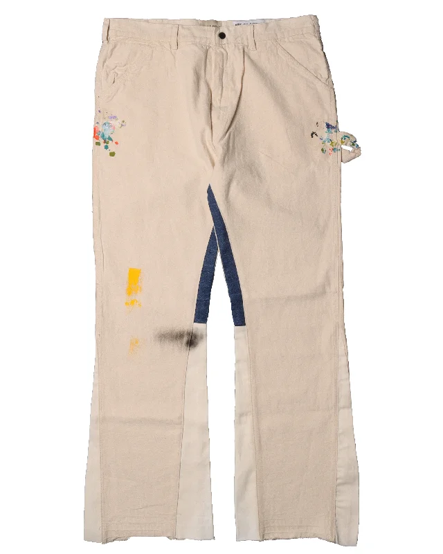 White Carpenter Pants Cozy Maternity Pants
