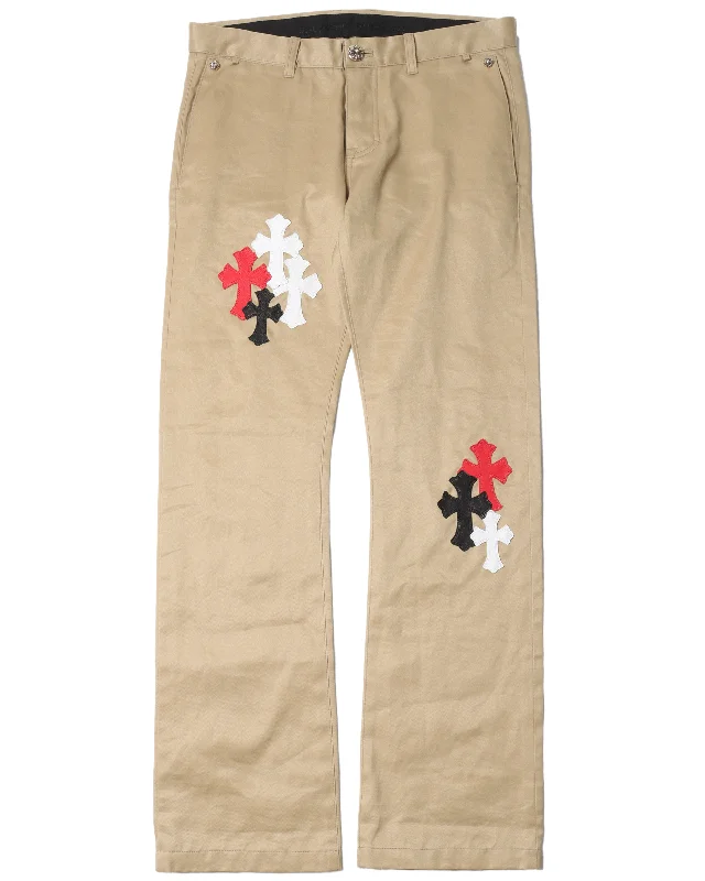 Cross Patch Chino Pants High-Waist Jeans