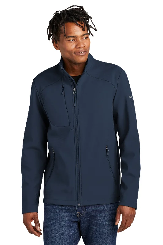 Eddie Bauer Mens Water Resistant Stretch Full Zip Soft Shell Jacket - River Navy Blue Fleece Fabric Down Fabric Feather Fabric Eddie Bauer Mens Water Resistant Stretch Full Zip Soft Shell Jacket - River Navy Blue Fleece Fabric Down Fabric Feather Fabric
