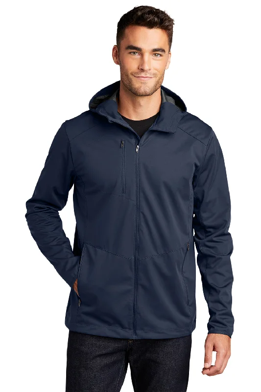 Port Authority Mens Active Wind & Water Resistant Full Zip Hooded Jacket - Dress Navy Blue Boat Neck Shawl Collar Notched Collar Port Authority Mens Active Wind & Water Resistant Full Zip Hooded Jacket - Dress Navy Blue Boat Neck Shawl Collar Notched Collar