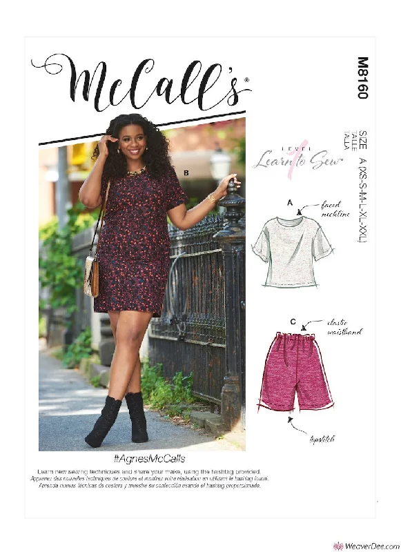 McCall's Pattern M8160 Misses' & Miss Petite Short Sleeve Top, Dress, Pull-On Shorts & Pants #AgnesMcCalls Comfy Athletic Pants McCall's Pattern M8160 Misses' & Miss Petite Short Sleeve Top, Dress, Pull-On Shorts & Pants #AgnesMcCalls Comfy Athletic Pants