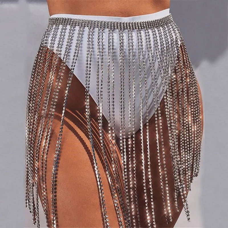 Sequin Tassel Skirt casual skirt length