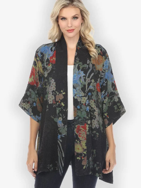 Garden of Hope Hand Dyed Kimono Jacket Front Pockets Side Pockets Patch Pockets