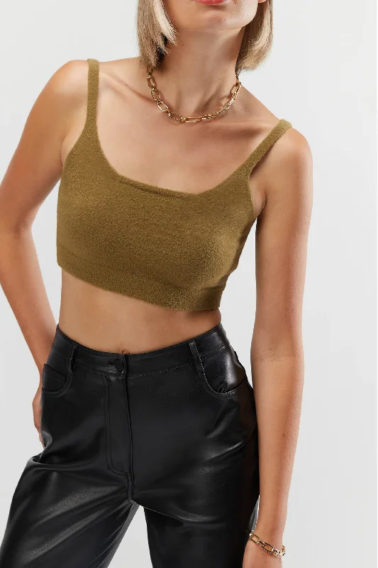 SWEATER BRALETTE Welt Pockets Slit Pockets Flap Pockets