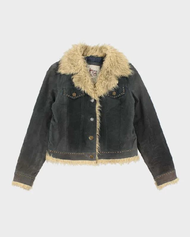 Vintage Y2k 00s h&g Leather Studded Jacket - S Fleece Jacket Down Jacket Parka