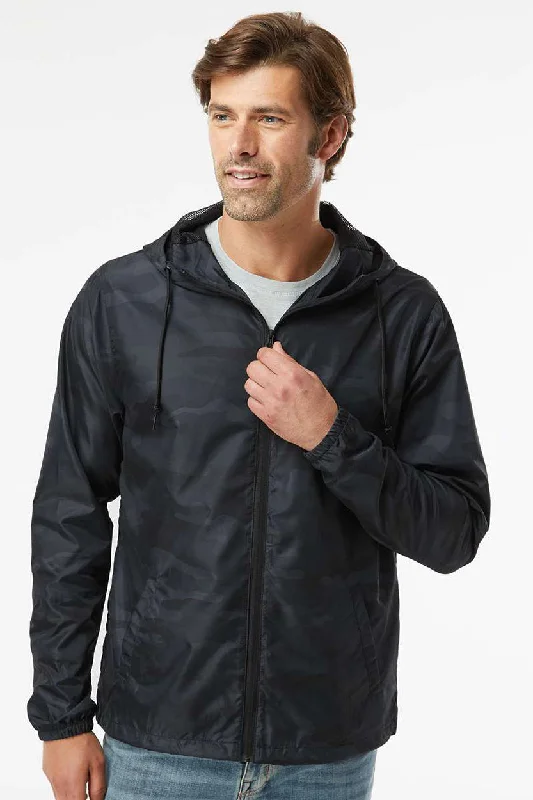 Independent Trading Company Mens Water Resistant Full Zip Windbreaker Hooded Jacket - Black Camo Satin Jacket Silk Jacket Chiffon Jacket Independent Trading Company Mens Water Resistant Full Zip Windbreaker Hooded Jacket - Black Camo Satin Jacket Silk Jacket Chiffon Jacket