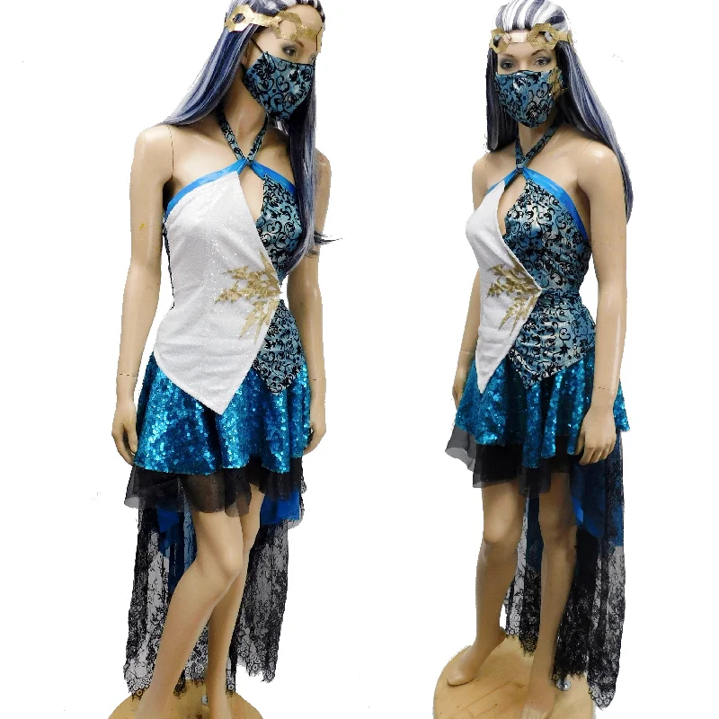 Lightening 2 Piece Top and Skirt Inspired By Frankie Stein From Monster High lace skirt intricate Lightening 2 Piece Top and Skirt Inspired By Frankie Stein From Monster High lace skirt intricate