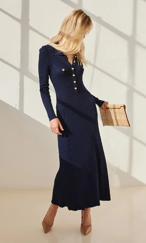 Petina Sweater Dress Zippered Front Buttoned Front Snap Front