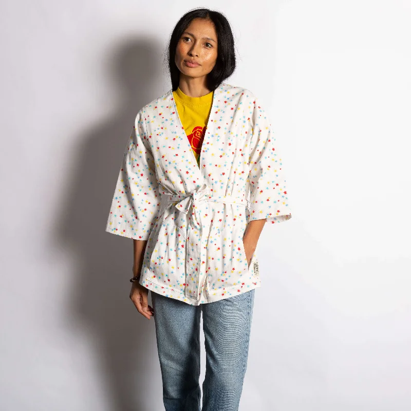 Starry Wrap Jacket Welt Pockets Slit Pockets Flap Pockets