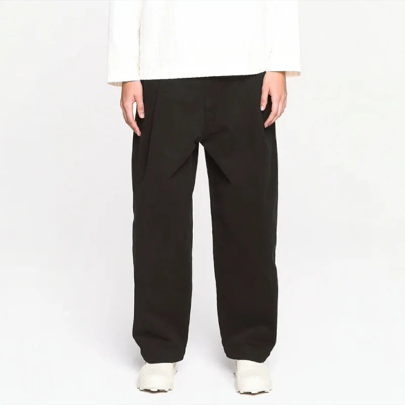 Girls of Dust British Worker Pants Brushed Twill Black Relaxed Linen Pants