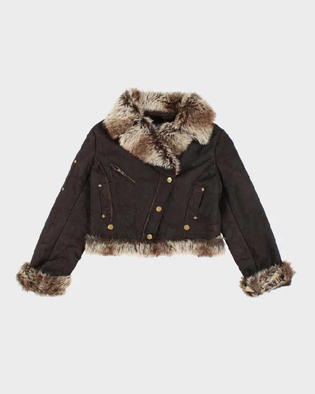 Vintage Y2k 00s O&G Faux Suede Fur Lined Jacket - M Cotton Jacket Linen Jacket Terry Jacket