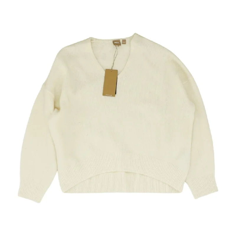 Ivory Solid Sweater Stretchy Elastic Breathable