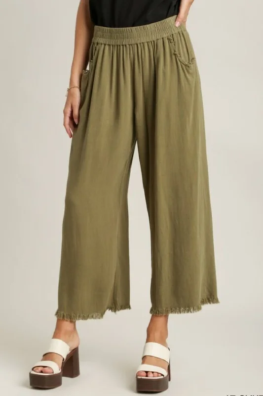 Hazel Blues® | Umgee Linen Blend Elastic Waistband Wide Leg Pants Relaxed Lounge Trousers Hazel Blues® | Umgee Linen Blend Elastic Waistband Wide Leg Pants Relaxed Lounge Trousers