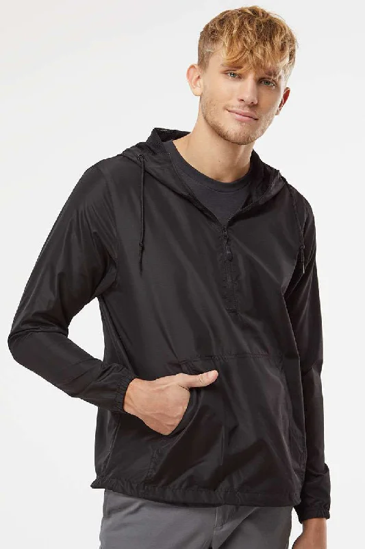 Independent Trading Company Mens Water Resistant 1/4 Zip Windbreaker Hooded Jacket - Black Herringbone Jacket Houndstooth Jacket Plaid Jacket Independent Trading Company Mens Water Resistant 1/4 Zip Windbreaker Hooded Jacket - Black Herringbone Jacket Houndstooth Jacket Plaid Jacket