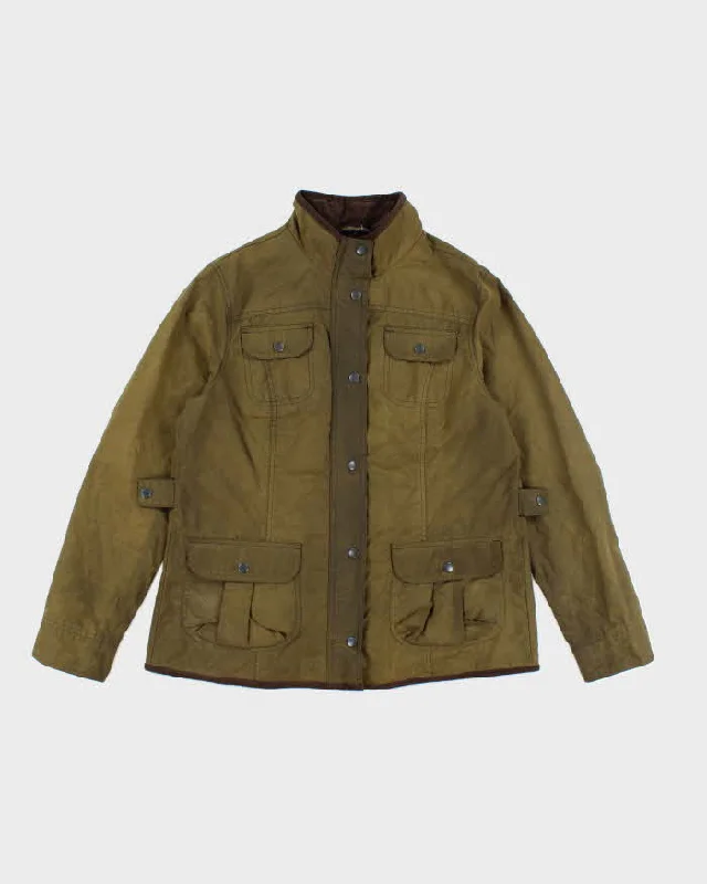 Vintage Women's Eddie Bauer Waxed Multi Pocket Jacket - L Knit Fabric Woven Fabric Fleece Fabric Vintage Women's Eddie Bauer Waxed Multi Pocket Jacket - L Knit Fabric Woven Fabric Fleece Fabric