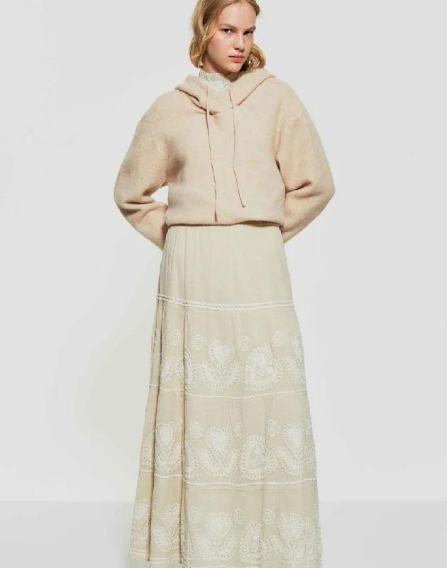 Robby Maxi Skirt with Playful Embroidery boho skirt vibe