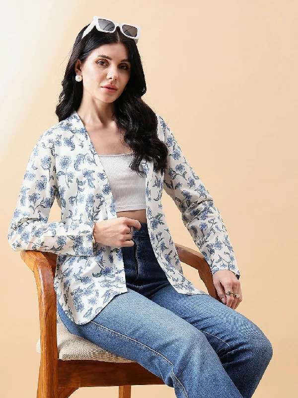 Front Open Cambric Printed Jacket- white and blue Chenille Jacket Brocade Jacket Lace Jacket Front Open Cambric Printed Jacket- white and blue Chenille Jacket Brocade Jacket Lace Jacket