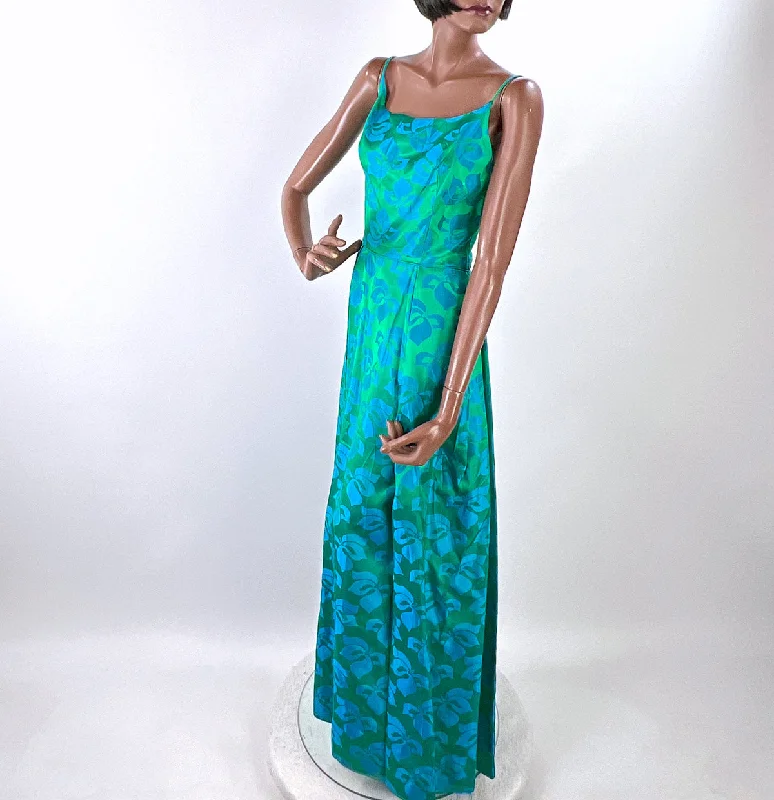 50s Party Dress with Popover Jacket Women's 60s Long Gown Blue Green Brocade Carol Brent VFG Zippered Jacket Buttoned Jacket Snapped Jacket 50s Party Dress with Popover Jacket Women's 60s Long Gown Blue Green Brocade Carol Brent VFG Zippered Jacket Buttoned Jacket Snapped Jacket