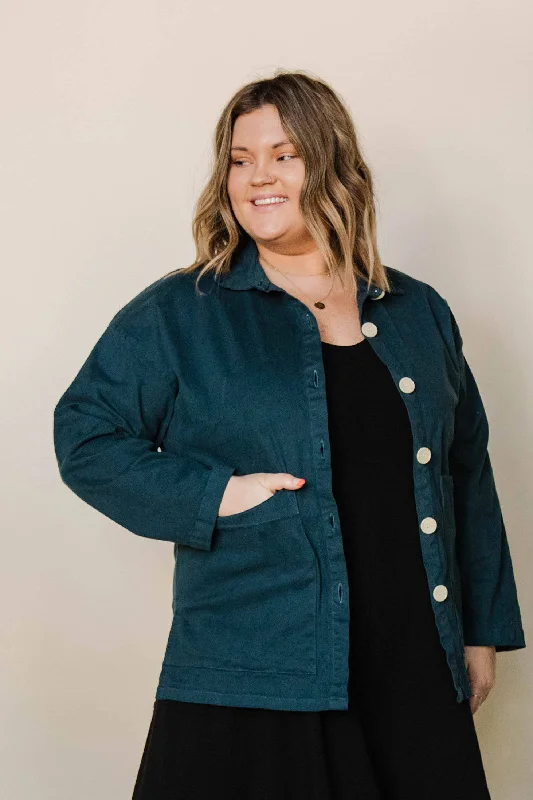 Painters Button Jacket (Rich Teal) V-Neck Jacket Boat Neck Jacket Square Neck Jacket Painters Button Jacket (Rich Teal) V-Neck Jacket Boat Neck Jacket Square Neck Jacket
