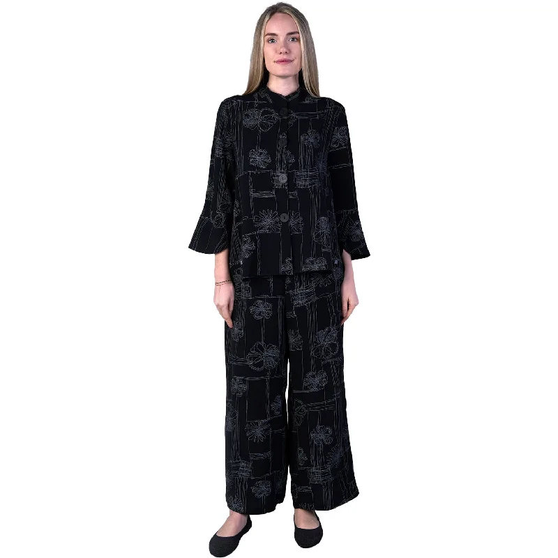 Women's Shanna Apparel Mandarin Collar Jacket Black Floral Striped Jacket Polka Dot Jacket Floral Jacket Women's Shanna Apparel Mandarin Collar Jacket Black Floral Striped Jacket Polka Dot Jacket Floral Jacket