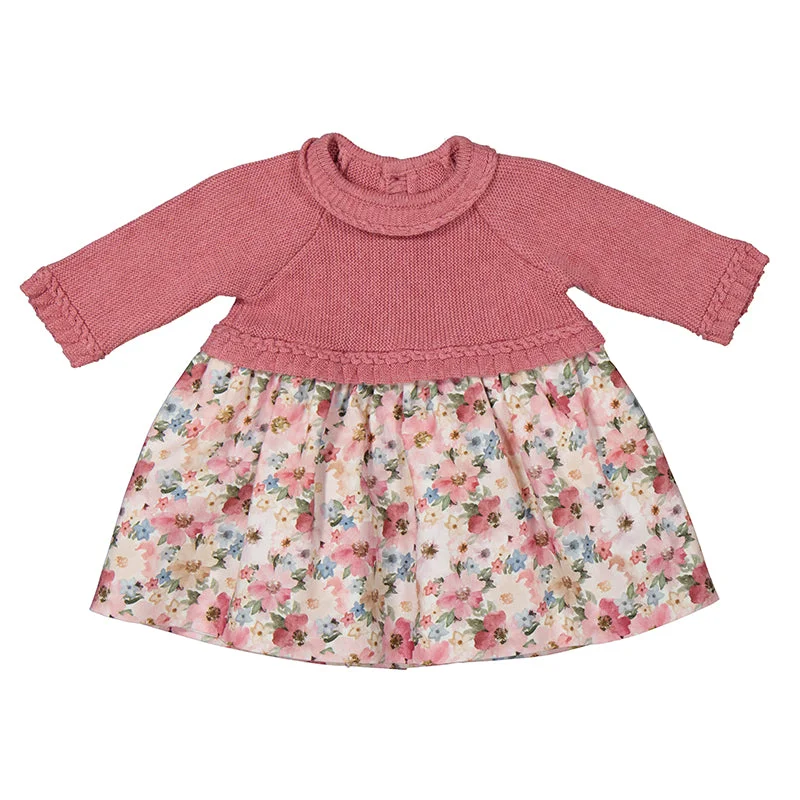 Mayoral - Sweater Dress - Rose Floral Embroidered Appliqued Beaded